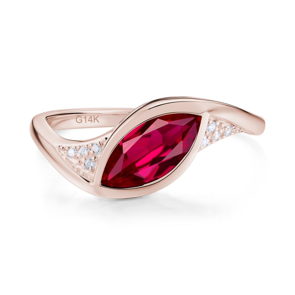 Minimalist Bezel Set Marquise Sapphire Engagement Ring - LUO Jewelry #gemstone_Ruby