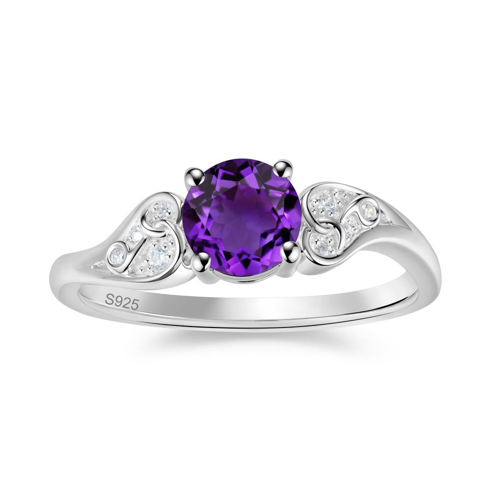 Vintage Heart Knot Design Sapphire Ring - LUO Jewelry #gemstone_Amethyst