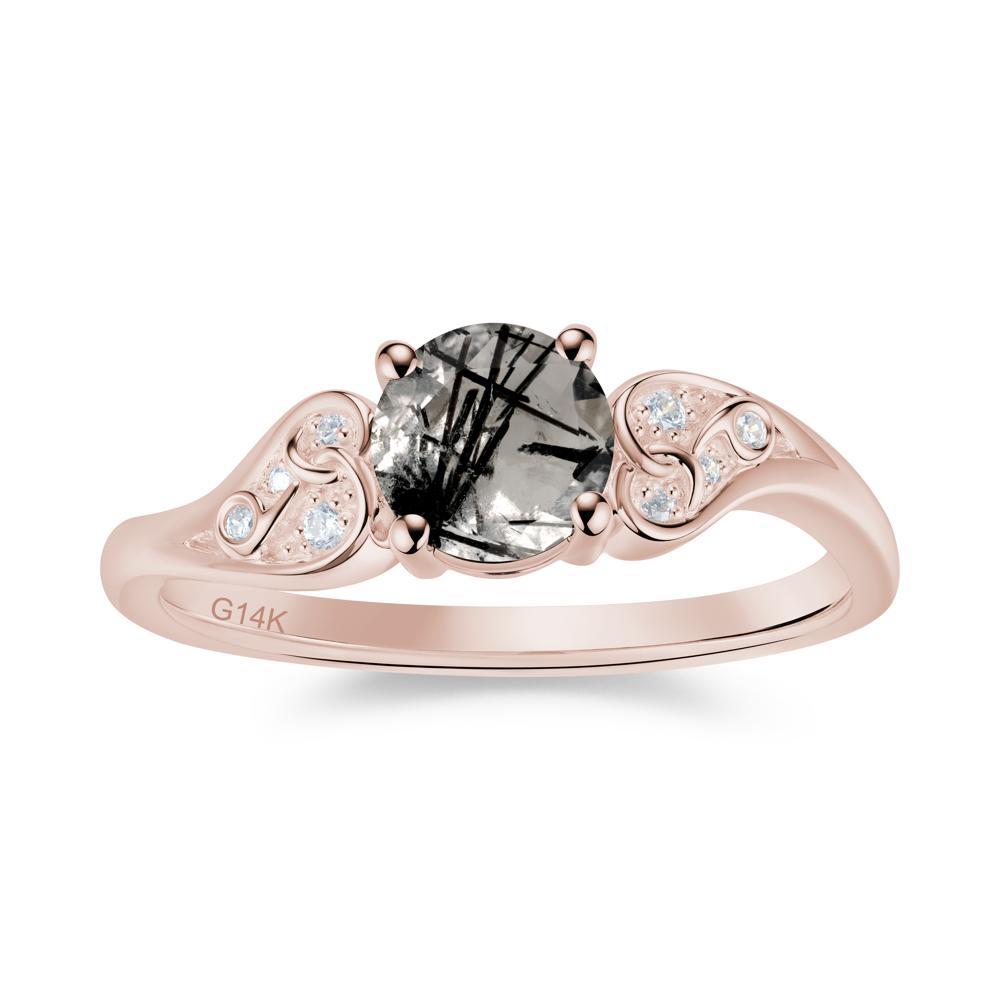 Vintage Heart Knot Design Sapphire Ring - LUO Jewelry #gemstone_Black Rutilated Quartz