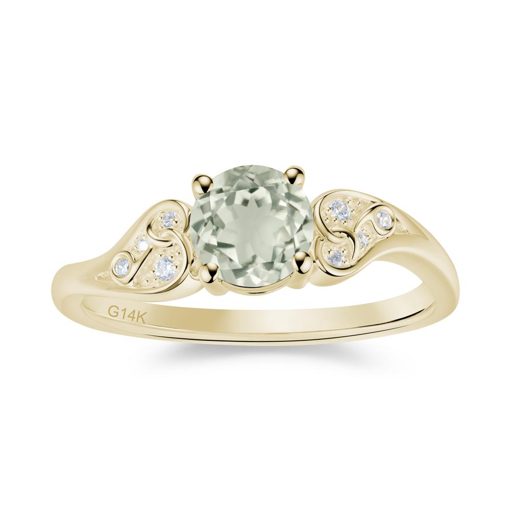 Vintage Heart Knot Design Sapphire Ring - LUO Jewelry #gemstone_Green Amethyst