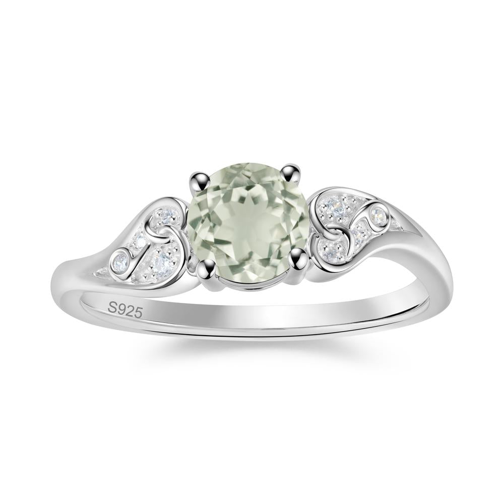 Vintage Heart Knot Design Sapphire Ring - LUO Jewelry #gemstone_Green Amethyst