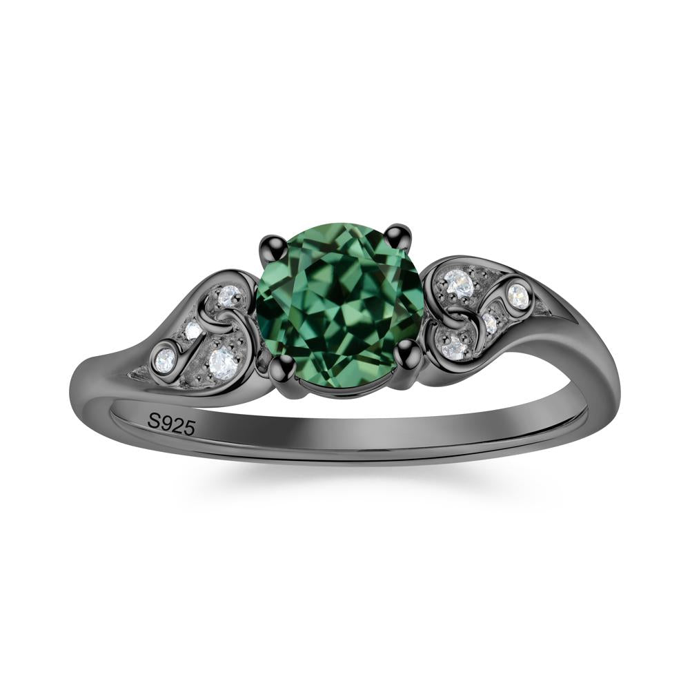 Vintage Heart Knot Design Sapphire Ring - LUO Jewelry #gemstone_Green Sapphire