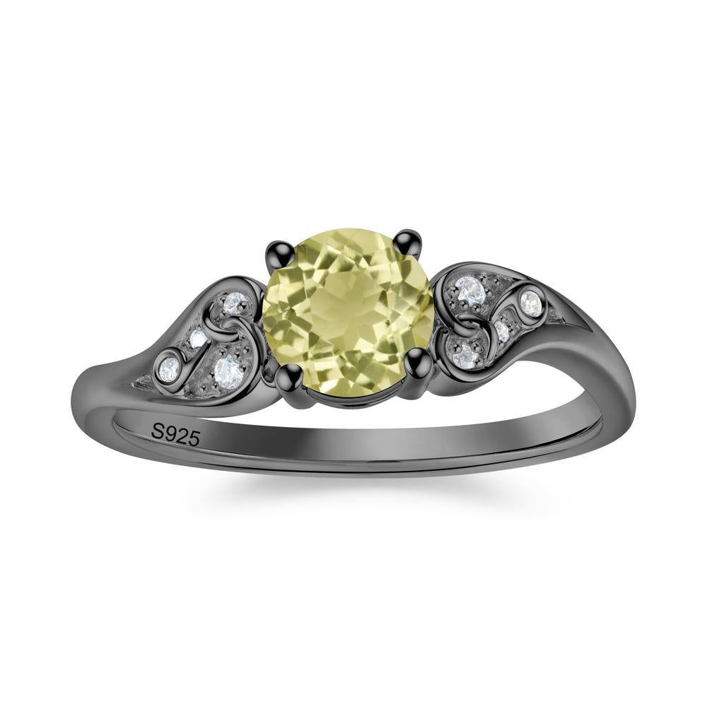 Vintage Heart Knot Design Sapphire Ring - LUO Jewelry #gemstone_Lemon Quartz