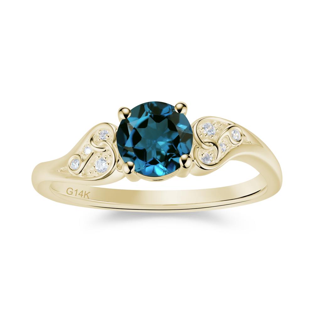 Vintage Heart Knot Design Sapphire Ring - LUO Jewelry #gemstone_London Blue Topaz