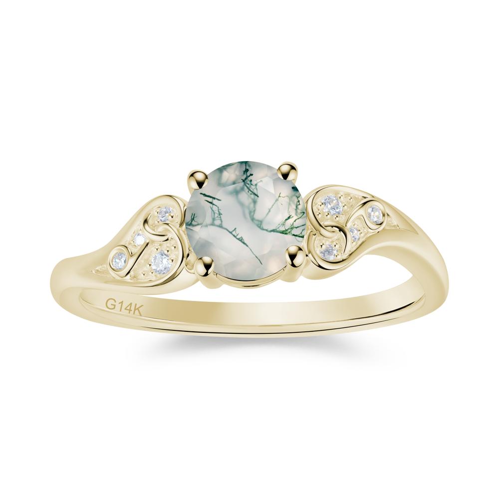 Vintage Heart Knot Design Sapphire Ring - LUO Jewelry #gemstone_Moss Agate