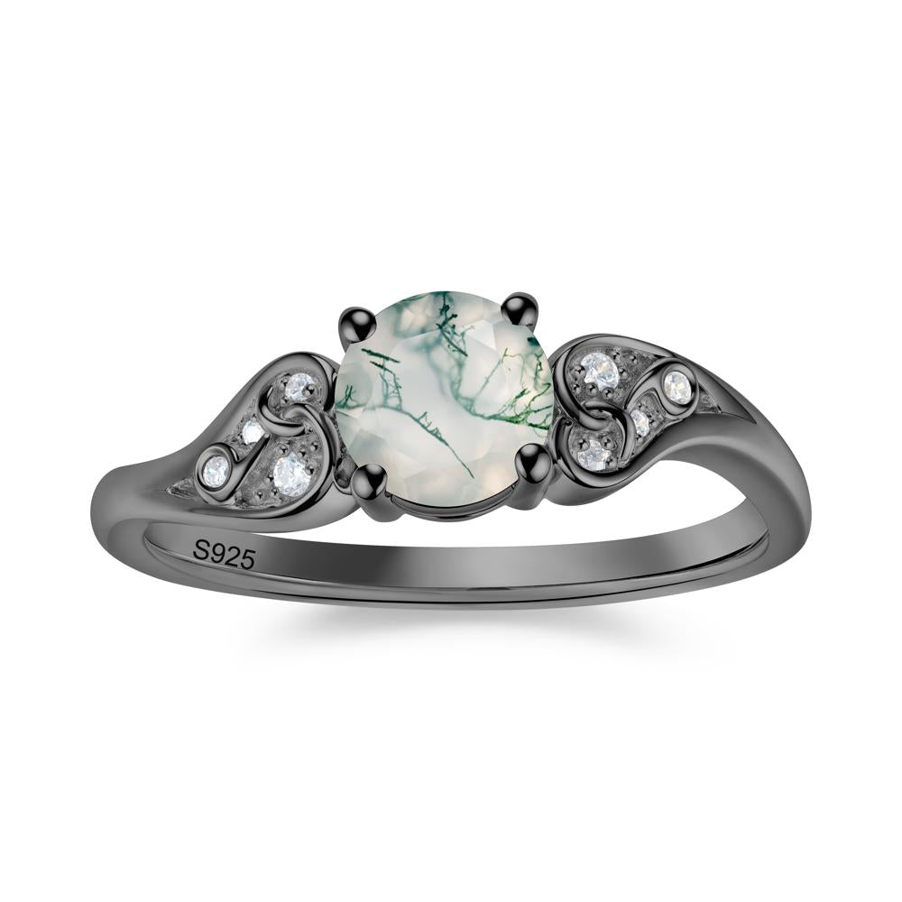 Vintage Heart Knot Design Sapphire Ring - LUO Jewelry #gemstone_Moss Agate