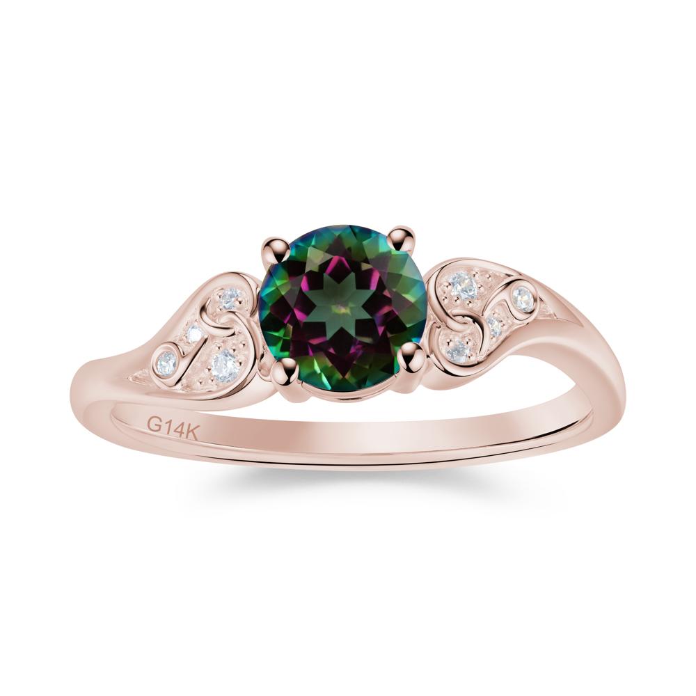 Vintage Heart Knot Design Sapphire Ring - LUO Jewelry #gemstone_Mystic Topaz