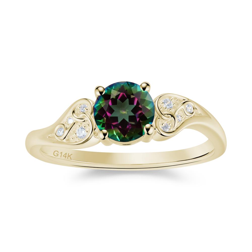 Vintage Heart Knot Design Sapphire Ring - LUO Jewelry #gemstone_Mystic Topaz