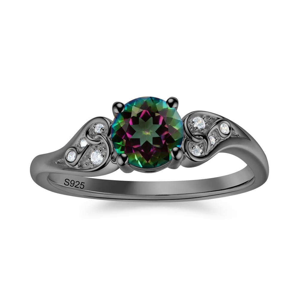 Vintage Heart Knot Design Sapphire Ring - LUO Jewelry #gemstone_Mystic Topaz