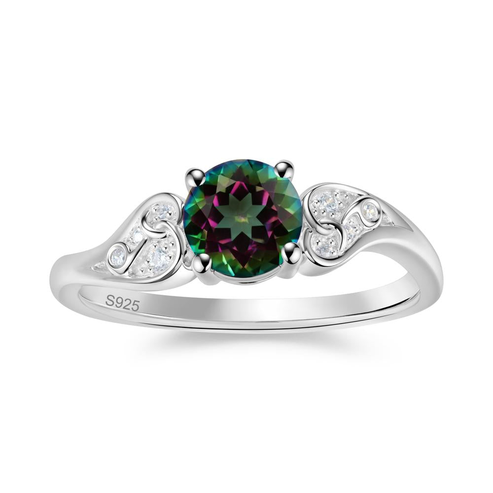 Vintage Heart Knot Design Sapphire Ring - LUO Jewelry #gemstone_Mystic Topaz