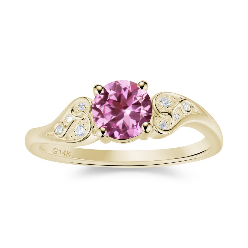 Vintage Heart Knot Design Sapphire Ring - LUO Jewelry #gemstone_Pink Sapphire