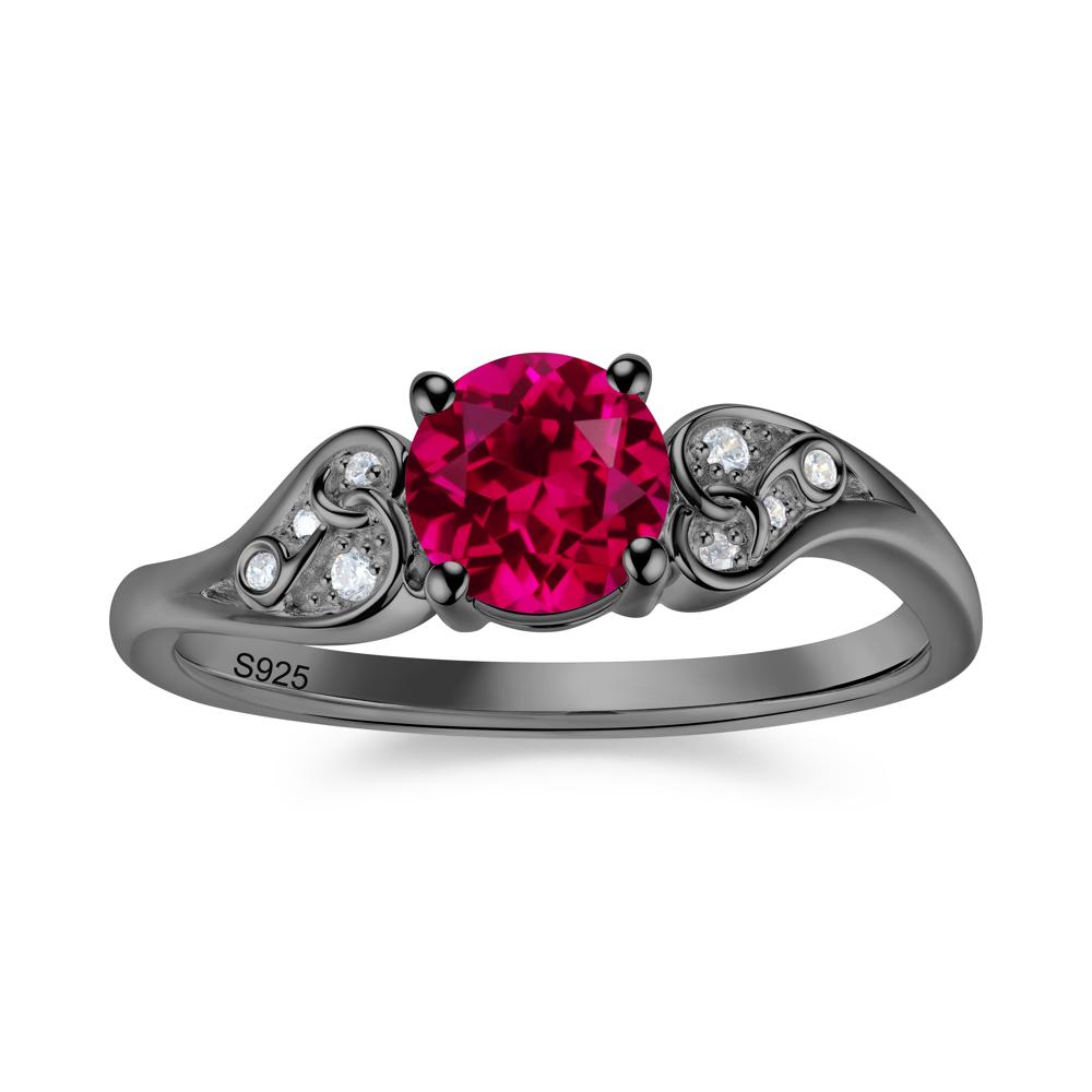Vintage Heart Knot Design Sapphire Ring - LUO Jewelry #gemstone_Ruby