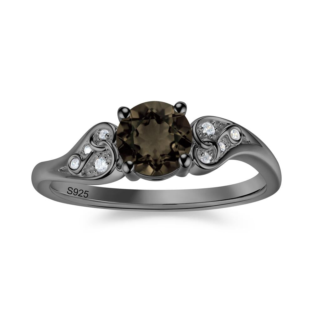 Vintage Heart Knot Design Sapphire Ring - LUO Jewelry #gemstone_Smoky Quartz