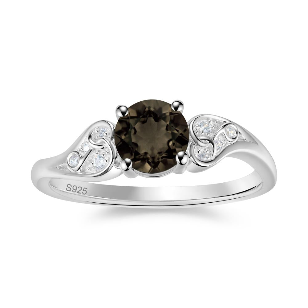 Vintage Heart Knot Design Sapphire Ring - LUO Jewelry #gemstone_Smoky Quartz