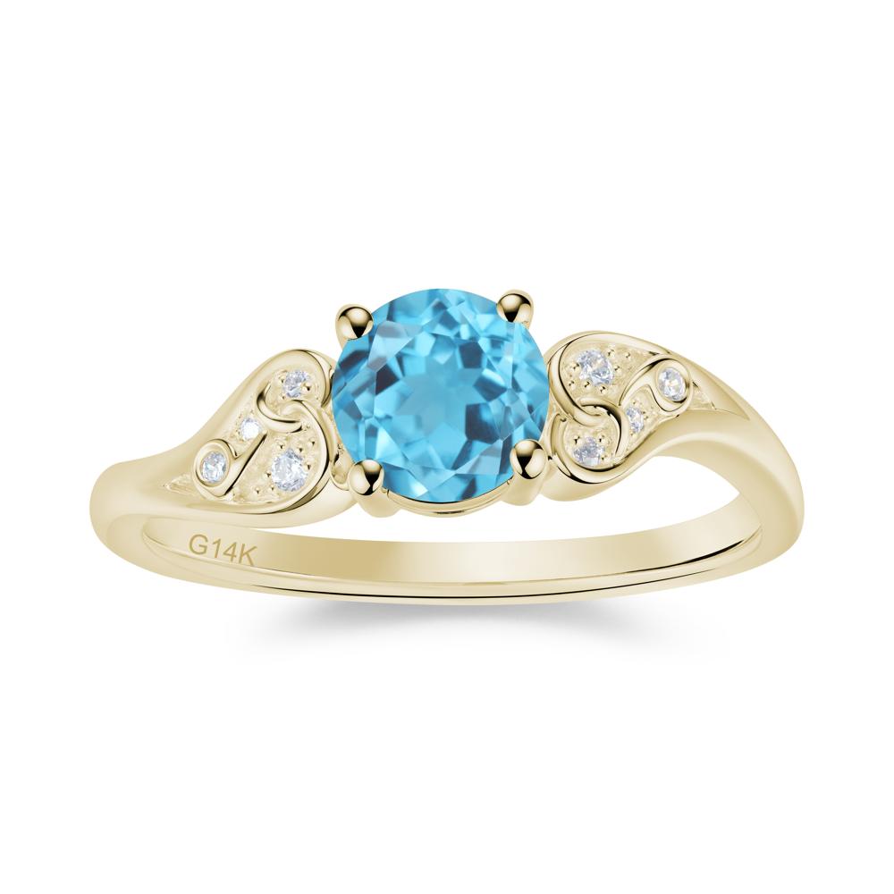 Vintage Heart Knot Design Sapphire Ring - LUO Jewelry #gemstone_Swiss Blue Topaz