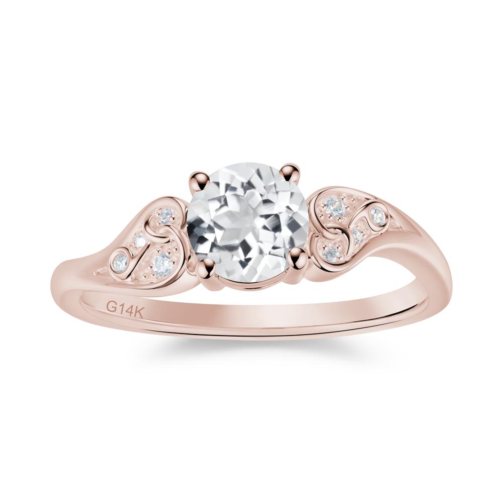 Vintage Heart Knot Design Sapphire Ring - LUO Jewelry #gemstone_White Topaz