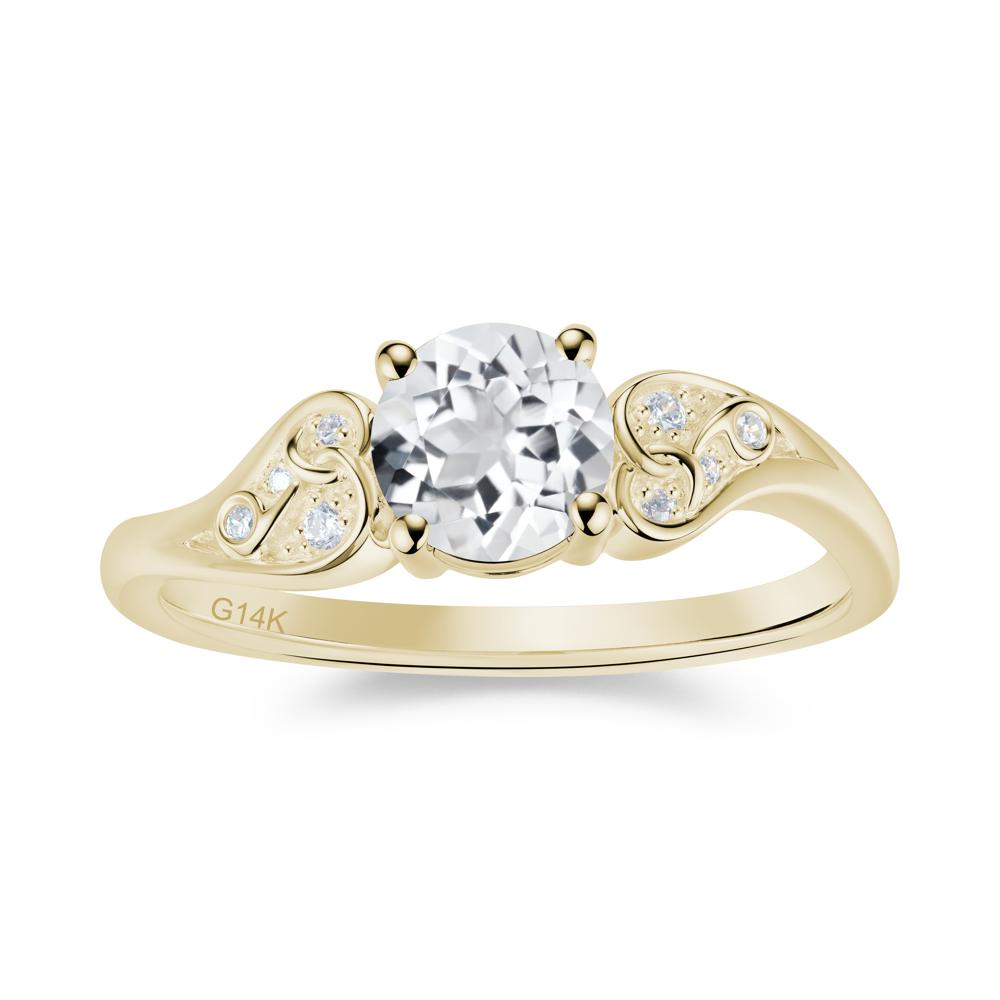 Vintage Heart Knot Design Sapphire Ring - LUO Jewelry #gemstone_White Topaz