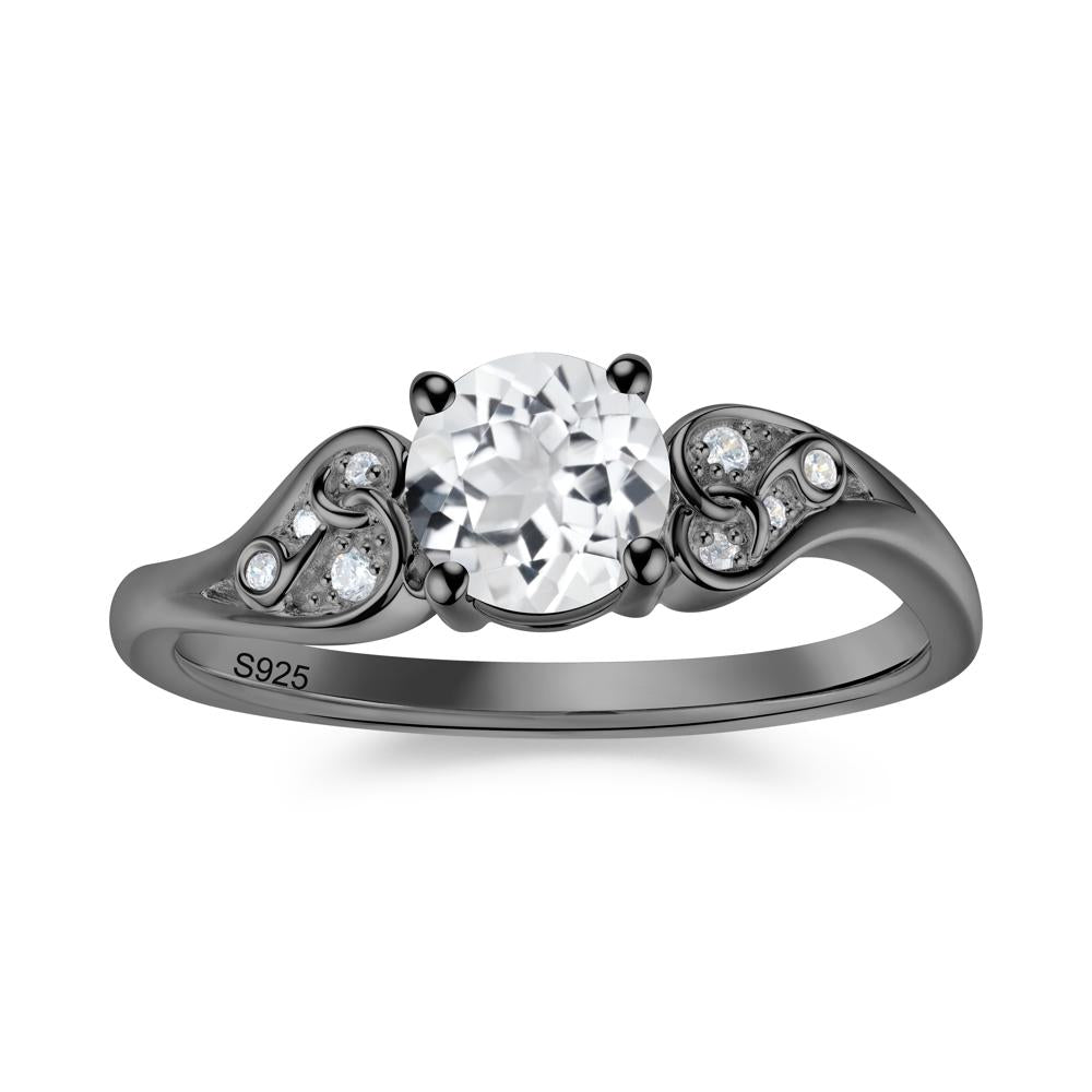 Vintage Heart Knot Design Sapphire Ring - LUO Jewelry #gemstone_White Topaz