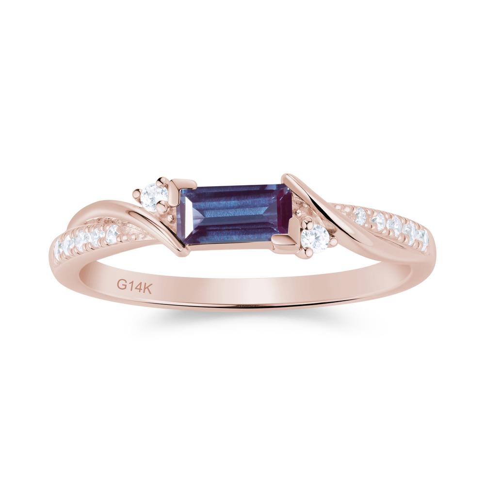 Twisted Vine Baguette Alexandrite Promise Ring - LUO Jewelry #gemstone_Alexandrite