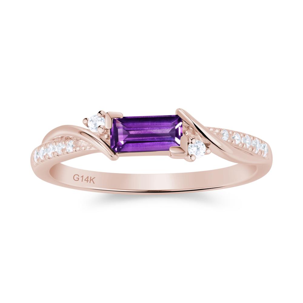 Twisted Vine Baguette Alexandrite Promise Ring - LUO Jewelry #gemstone_Amethyst