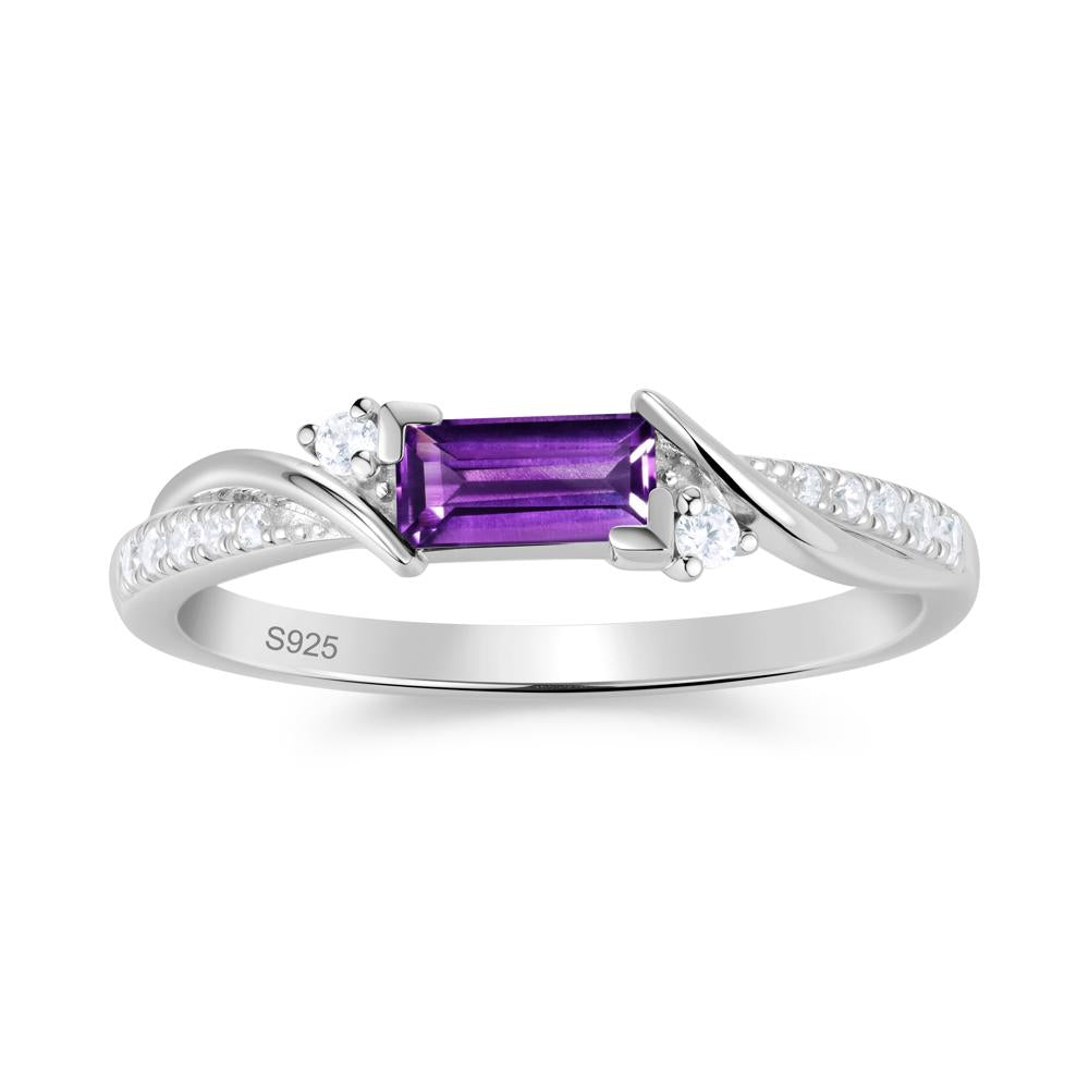 Twisted Vine Baguette Alexandrite Promise Ring - LUO Jewelry #gemstone_Amethyst