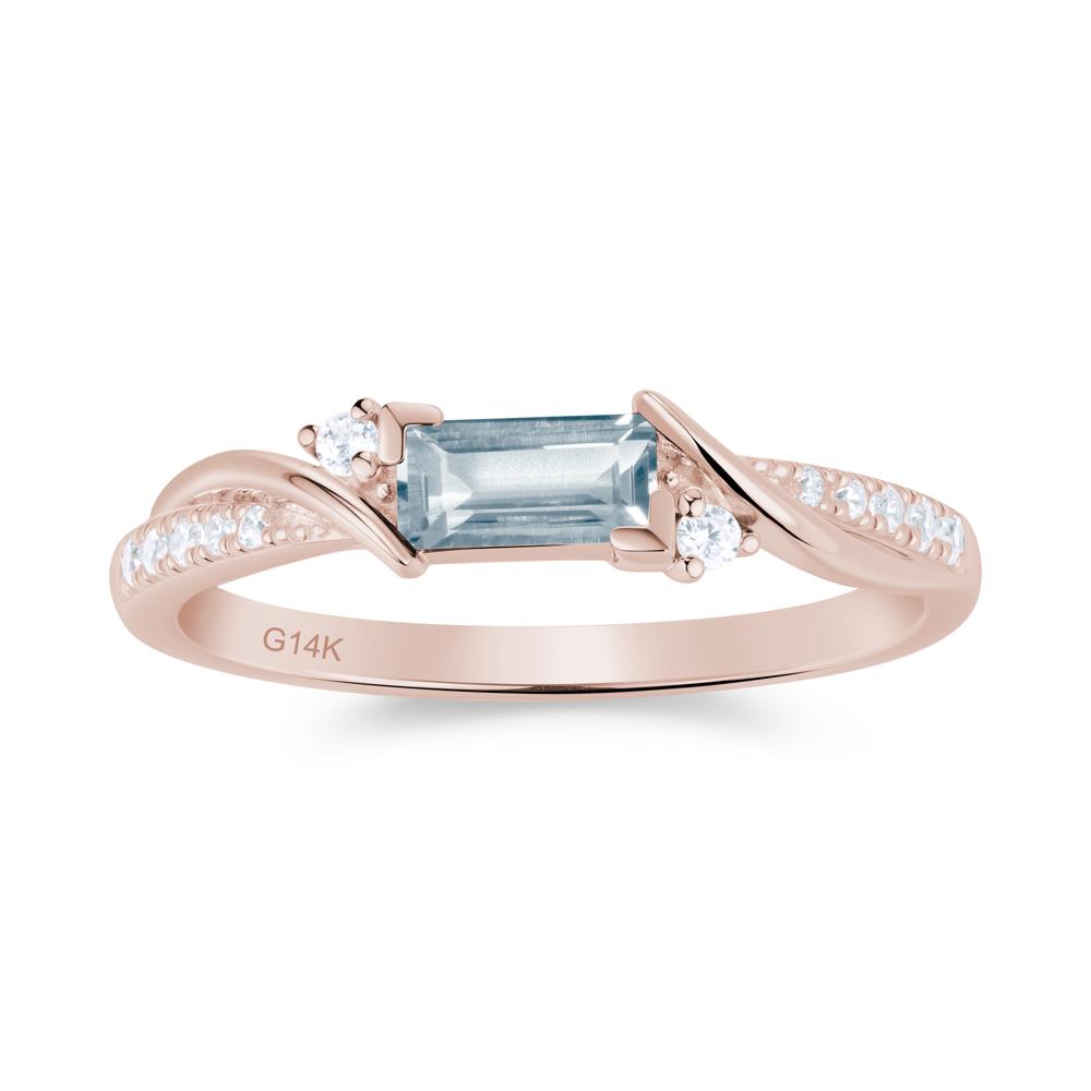 Twisted Vine Baguette Alexandrite Promise Ring - LUO Jewelry #gemstone_Aquamarine