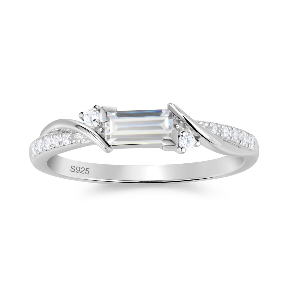 Twisted Vine Baguette Alexandrite Promise Ring - LUO Jewelry #gemstone_Cubic Zirconia