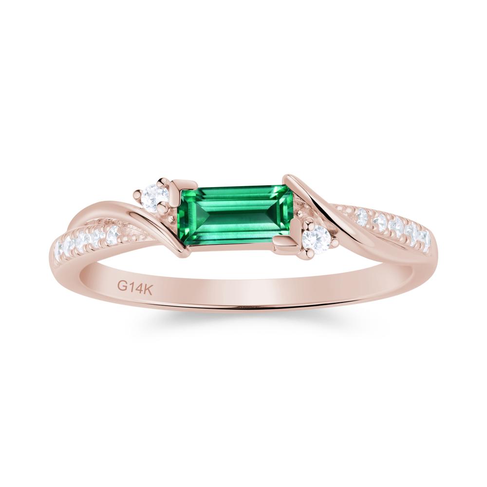 Twisted Vine Baguette Alexandrite Promise Ring - LUO Jewelry #gemstone_Emerald