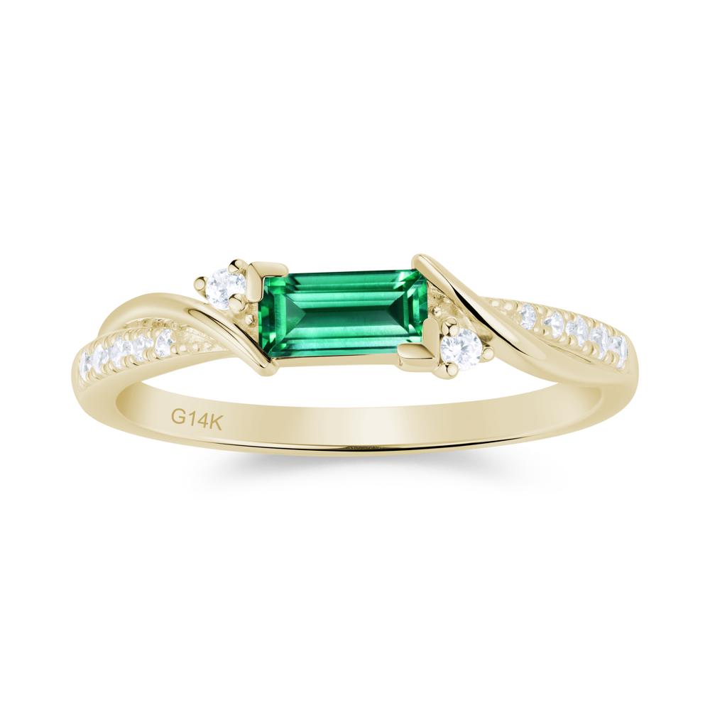 Twisted Vine Baguette Alexandrite Promise Ring - LUO Jewelry #gemstone_Emerald