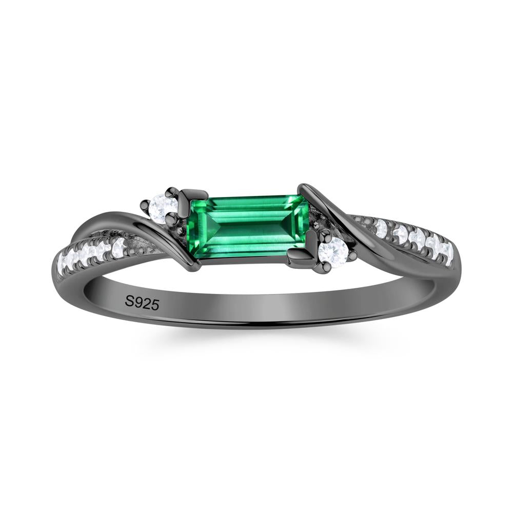 Twisted Vine Baguette Alexandrite Promise Ring - LUO Jewelry #gemstone_Emerald