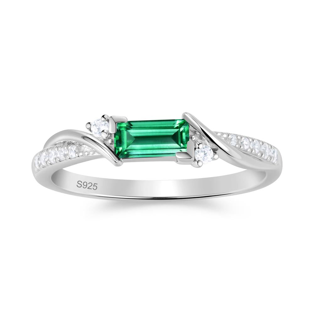 Twisted Vine Baguette Alexandrite Promise Ring - LUO Jewelry #gemstone_Emerald