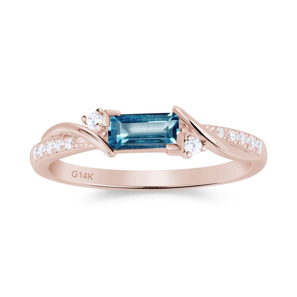 Twisted Vine Baguette Alexandrite Promise Ring - LUO Jewelry #gemstone_London Blue Topaz