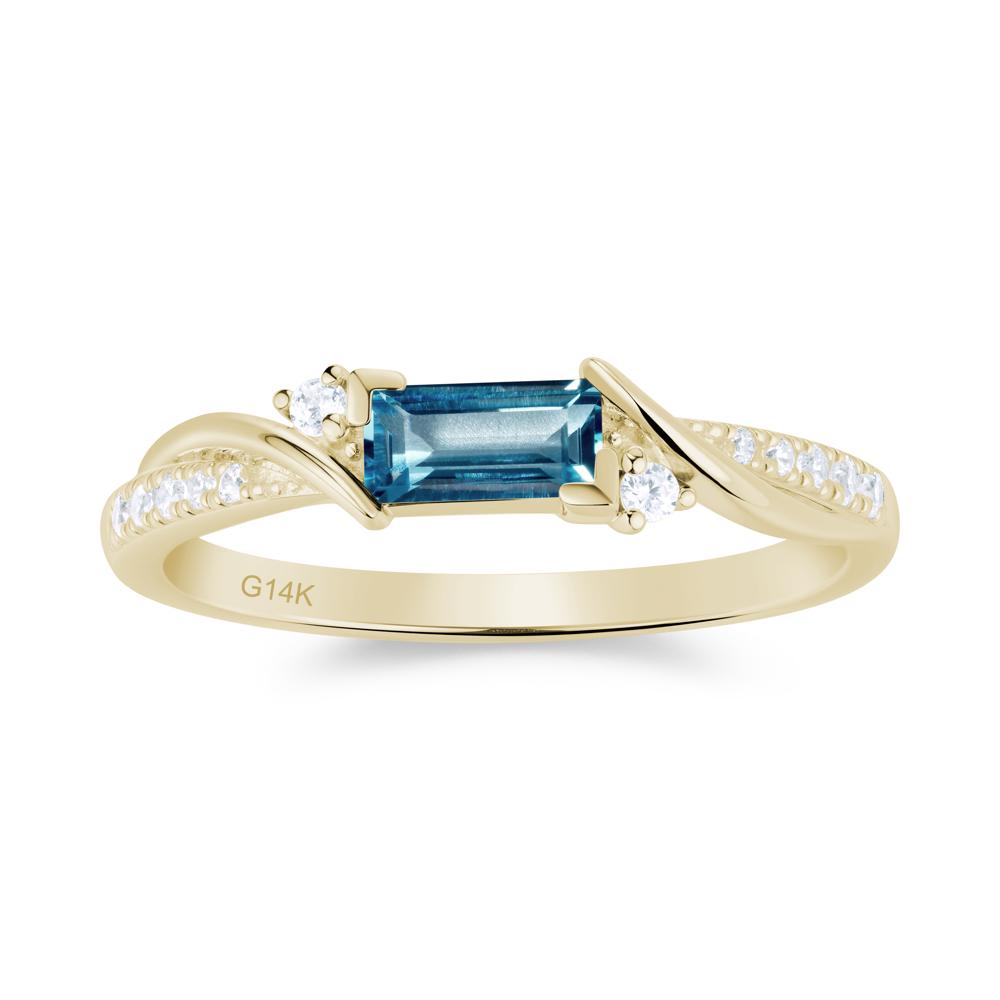 Twisted Vine Baguette Alexandrite Promise Ring - LUO Jewelry #gemstone_London Blue Topaz