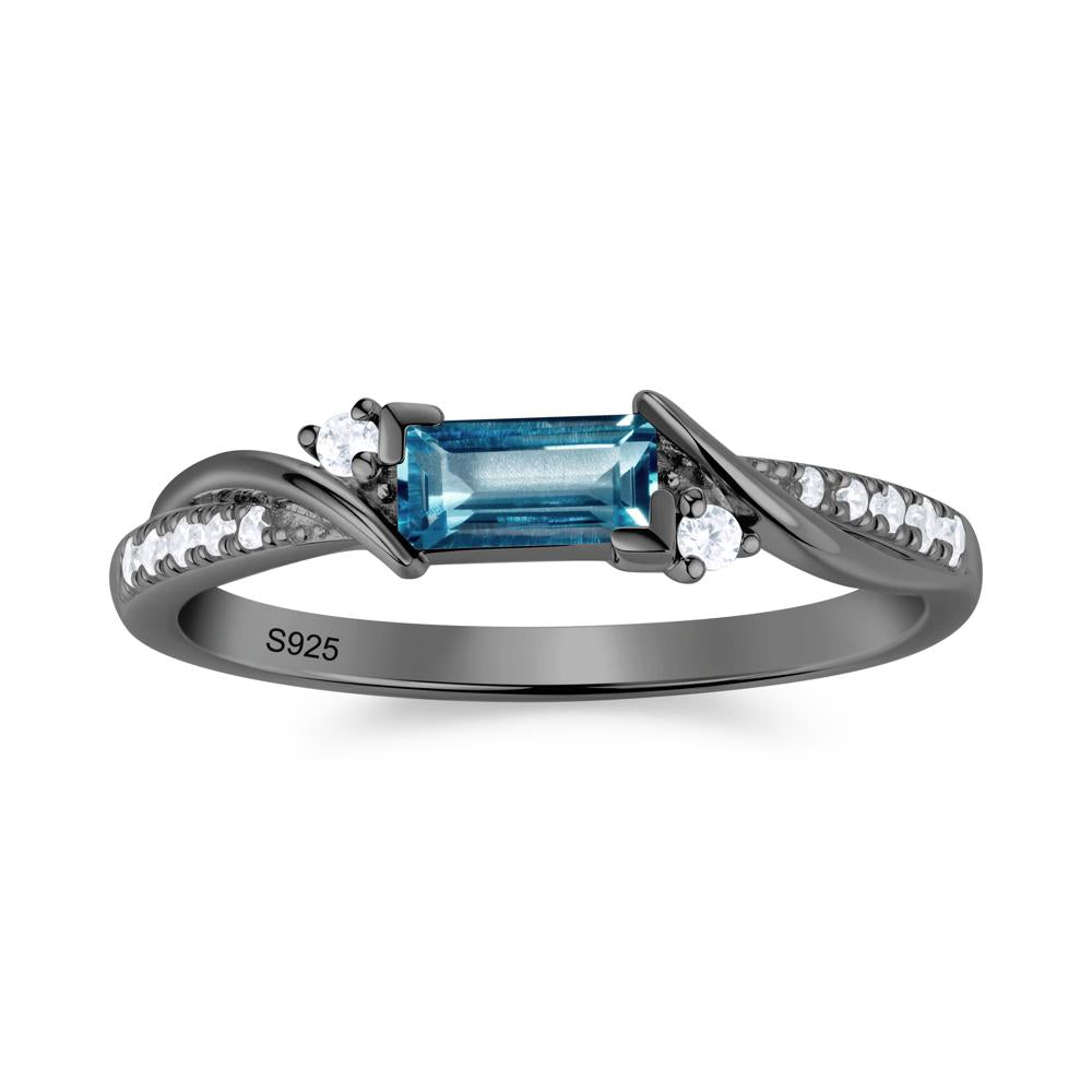 Twisted Vine Baguette Alexandrite Promise Ring - LUO Jewelry #gemstone_London Blue Topaz