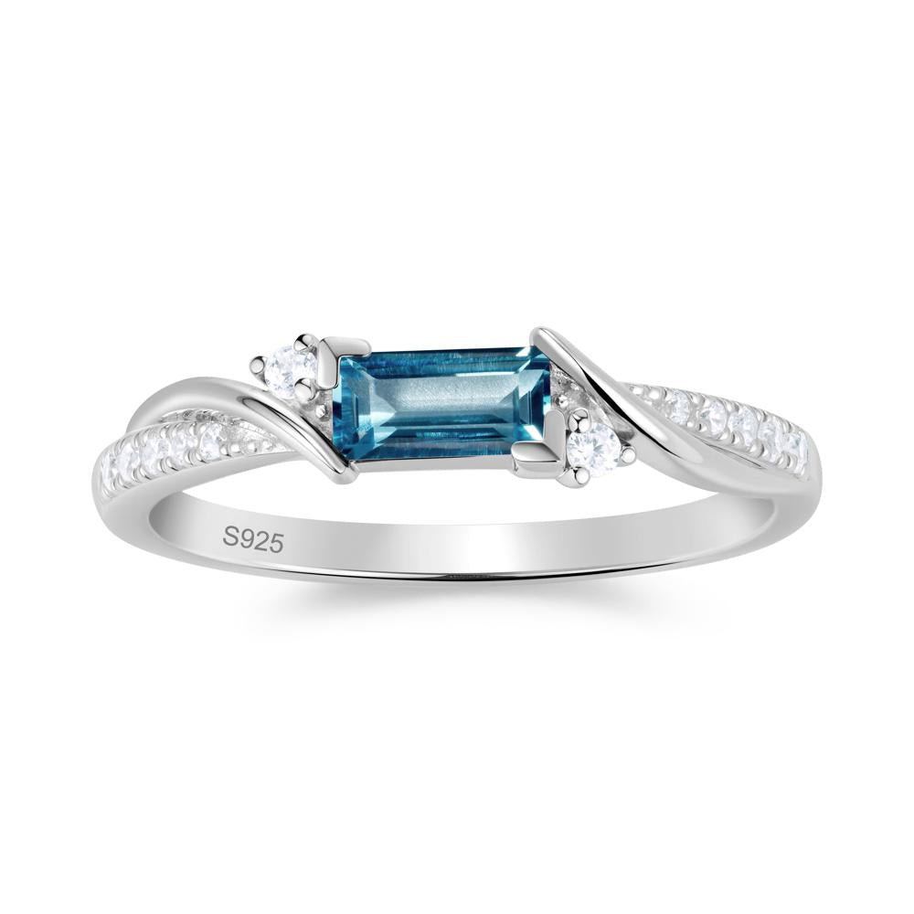 Twisted Vine Baguette Alexandrite Promise Ring - LUO Jewelry #gemstone_London Blue Topaz