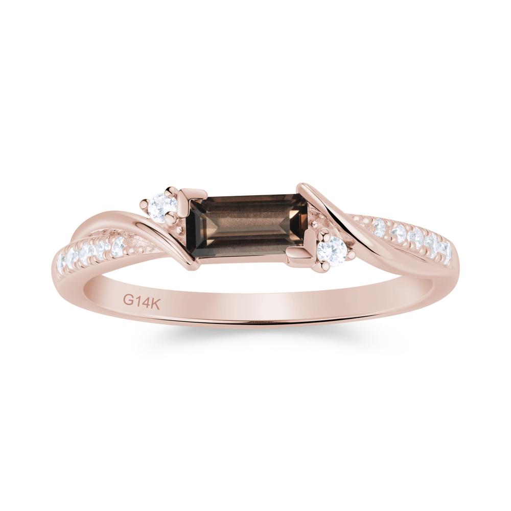 Twisted Vine Baguette Alexandrite Promise Ring - LUO Jewelry #gemstone_Smoky Quartz