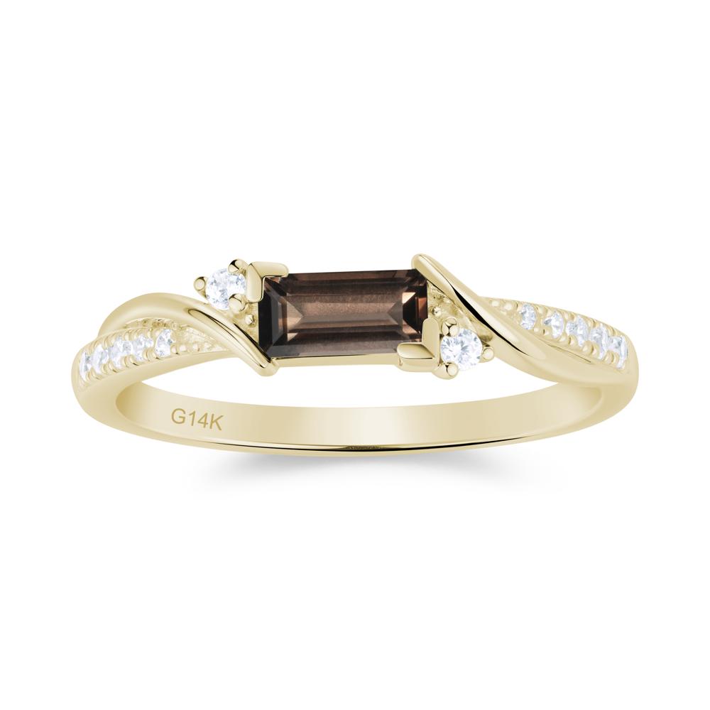 Twisted Vine Baguette Alexandrite Promise Ring - LUO Jewelry #gemstone_Smoky Quartz