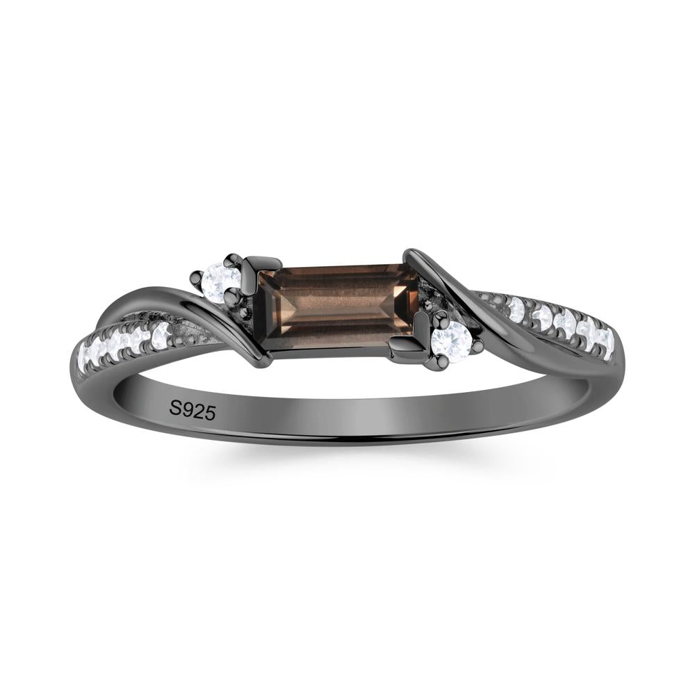 Twisted Vine Baguette Alexandrite Promise Ring - LUO Jewelry #gemstone_Smoky Quartz