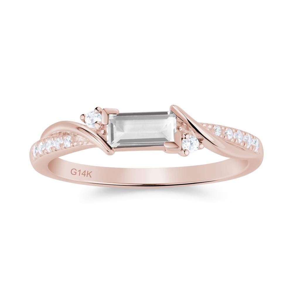 Twisted Vine Baguette Alexandrite Promise Ring - LUO Jewelry #gemstone_White Topaz