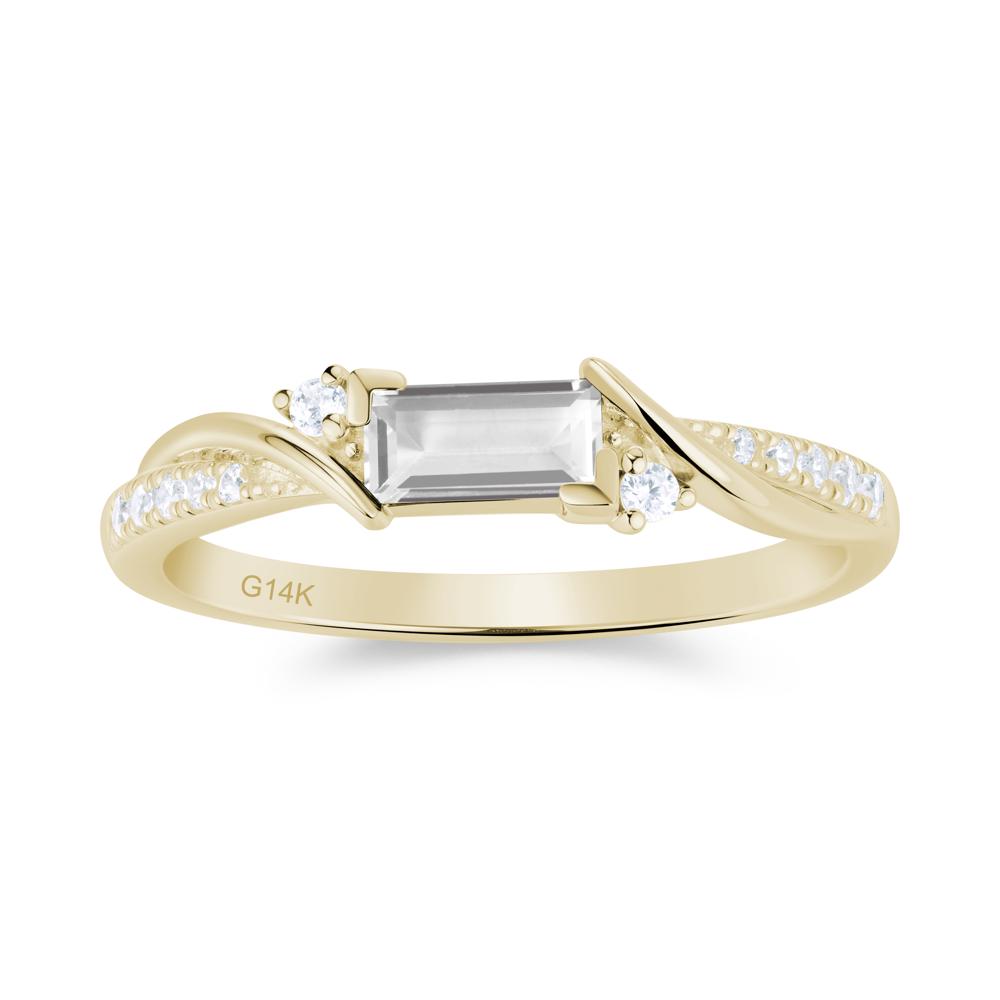 Twisted Vine Baguette Alexandrite Promise Ring - LUO Jewelry #gemstone_White Topaz
