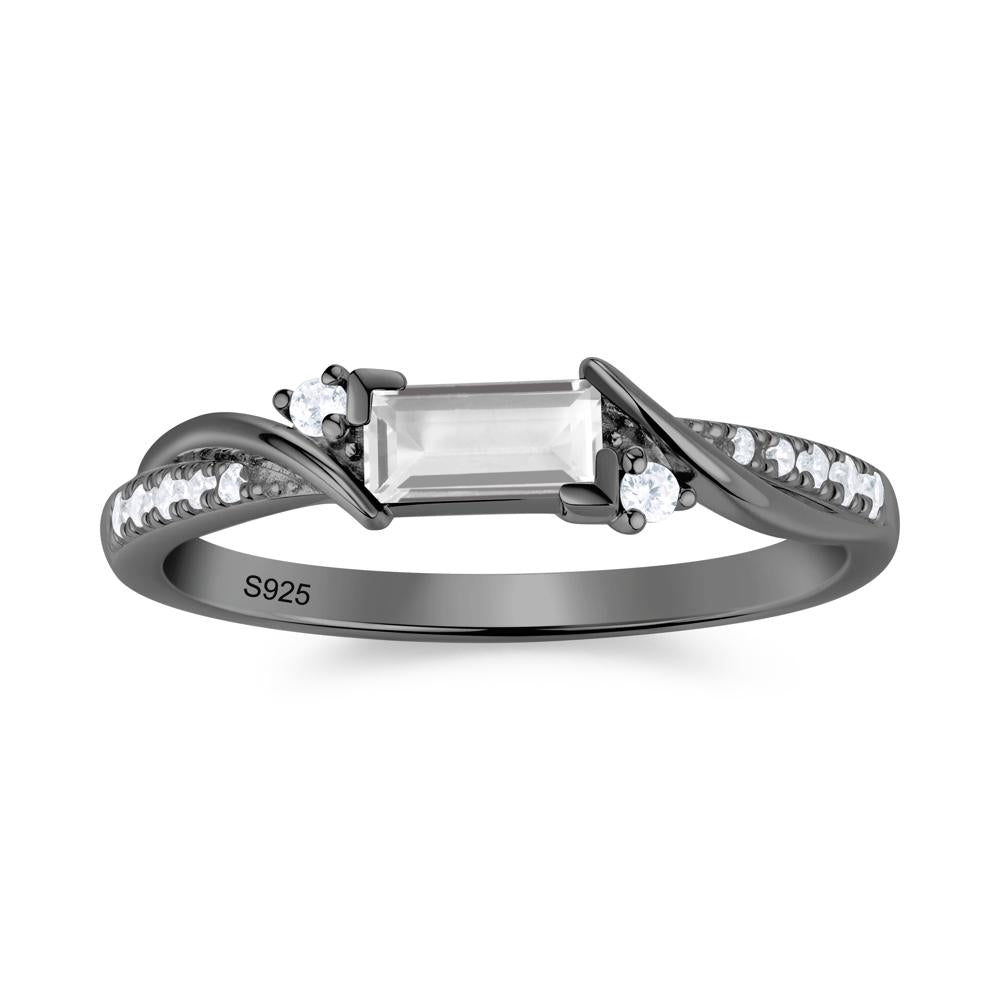 Twisted Vine Baguette Alexandrite Promise Ring - LUO Jewelry #gemstone_White Topaz
