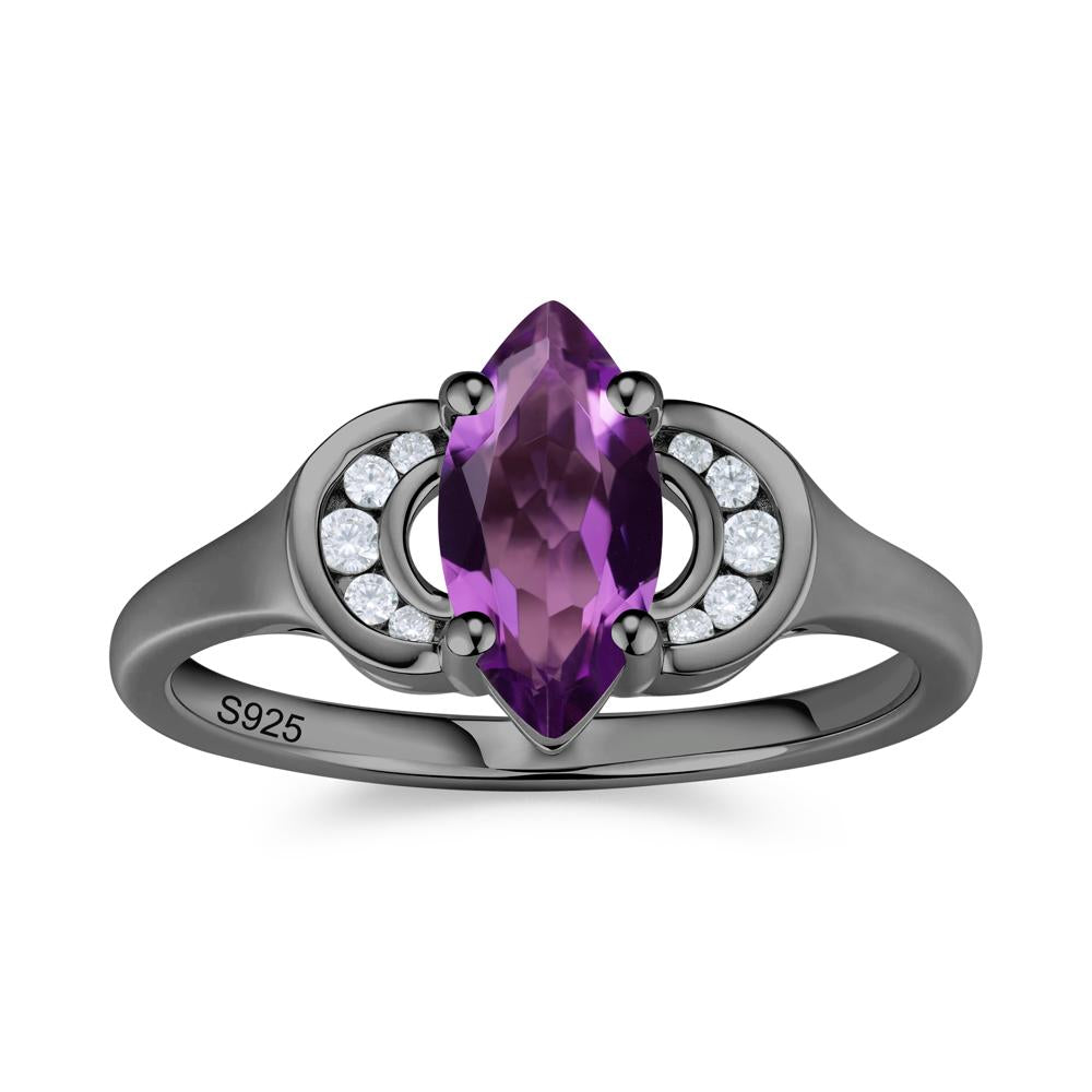 Romantic Lunar Halo Marquise Mystic Topaz Ring for Her - LUO Jewelry #gemstone_Amethyst