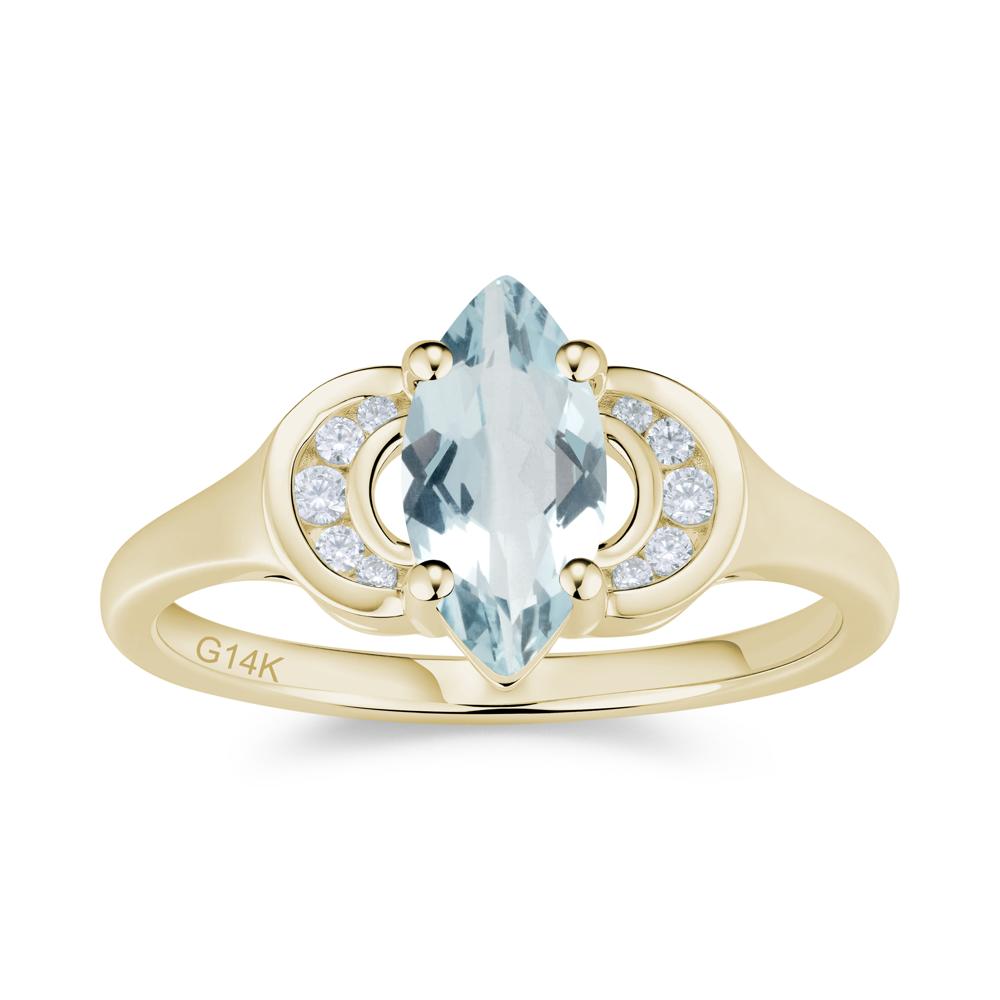 Romantic Lunar Halo Marquise Mystic Topaz Ring for Her - LUO Jewelry #gemstone_Aquamarine