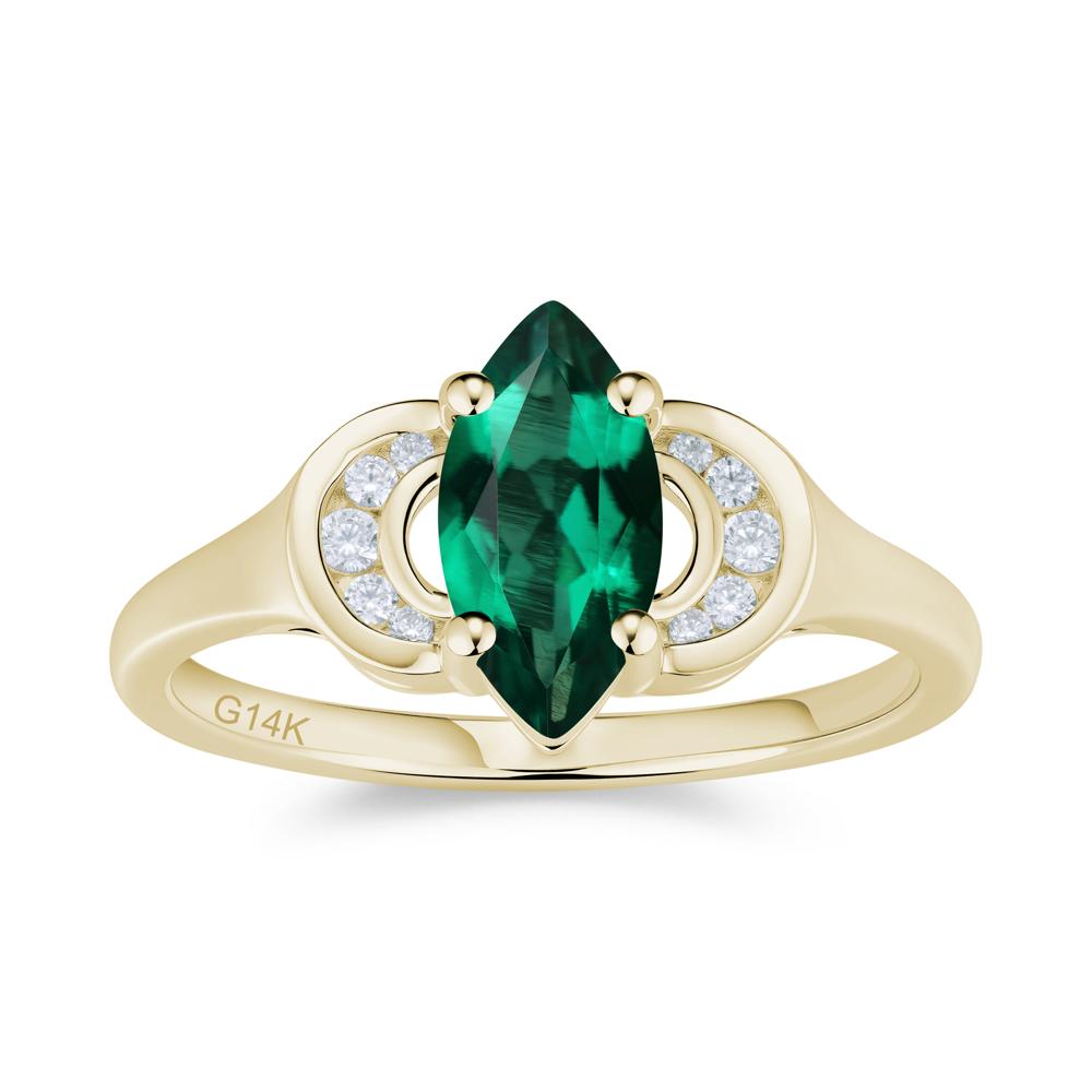 Romantic Lunar Halo Marquise Mystic Topaz Ring for Her - LUO Jewelry #gemstone_Emerald