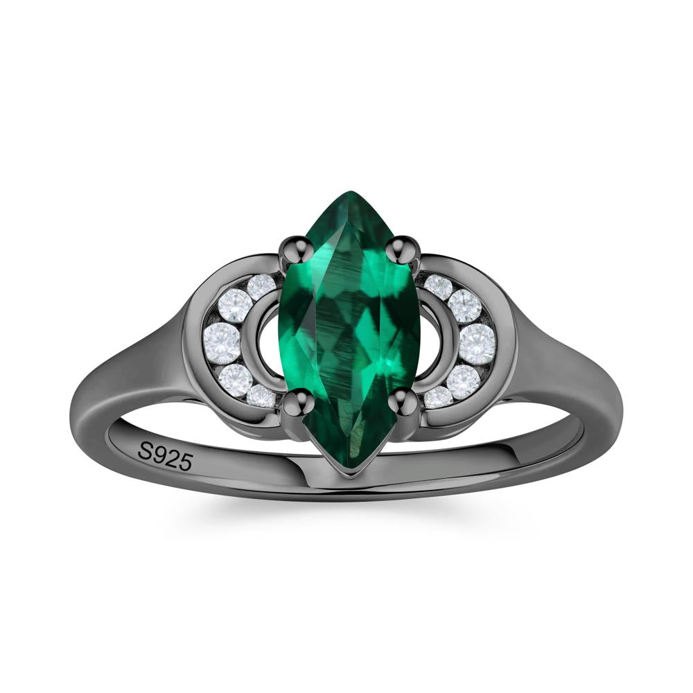 Romantic Lunar Halo Marquise Mystic Topaz Ring for Her - LUO Jewelry #gemstone_Emerald