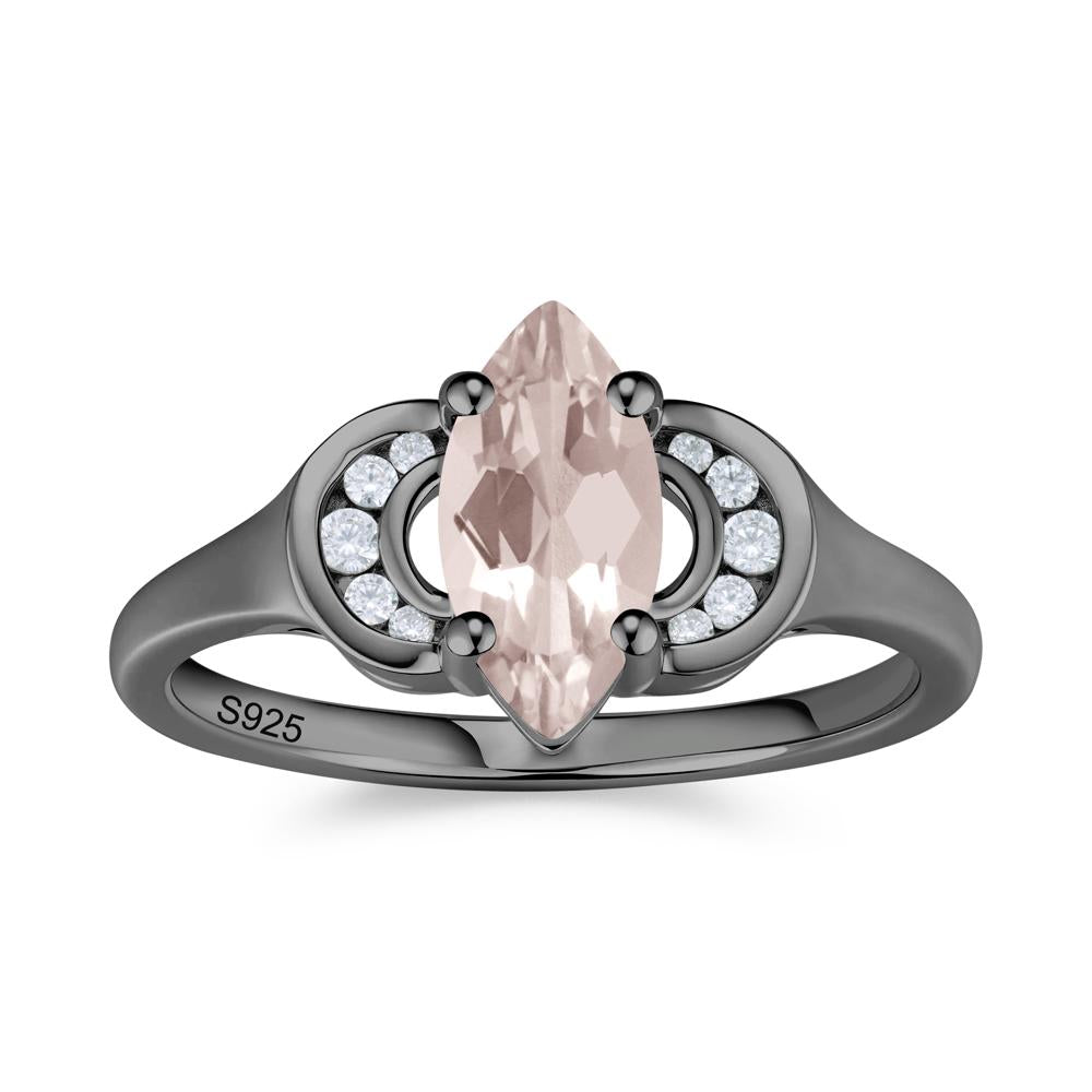 Romantic Lunar Halo Marquise Mystic Topaz Ring for Her - LUO Jewelry #gemstone_Morganite