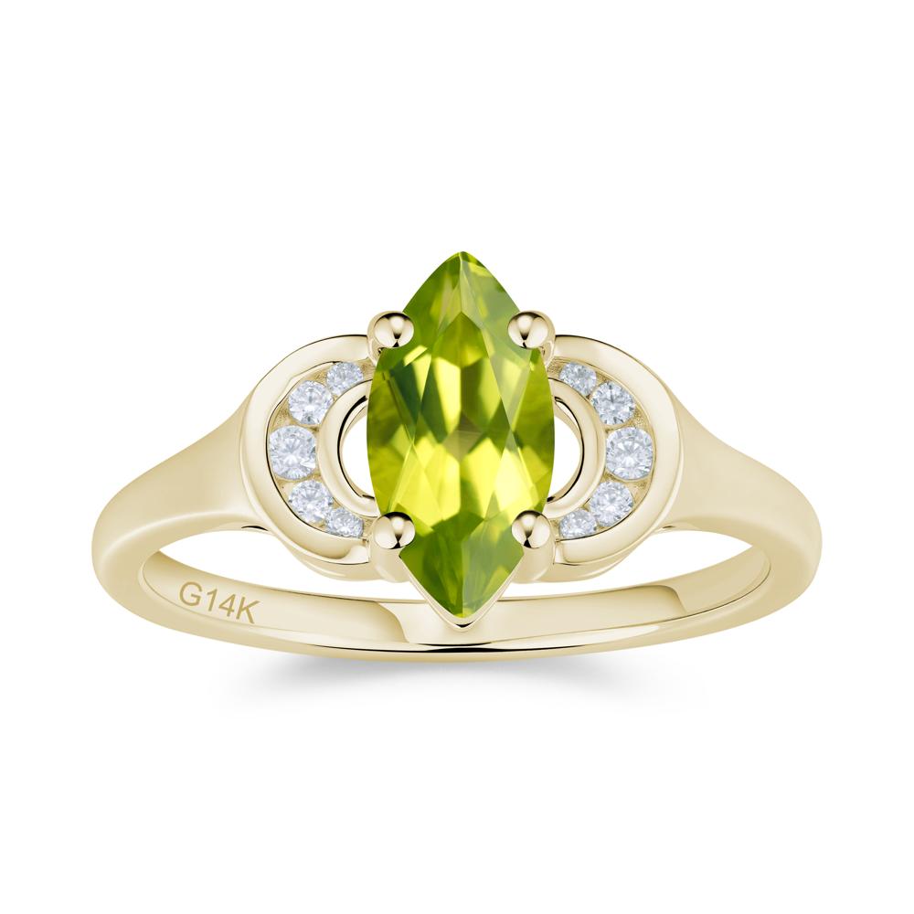 Romantic Lunar Halo Marquise Mystic Topaz Ring for Her - LUO Jewelry #gemstone_Peridot