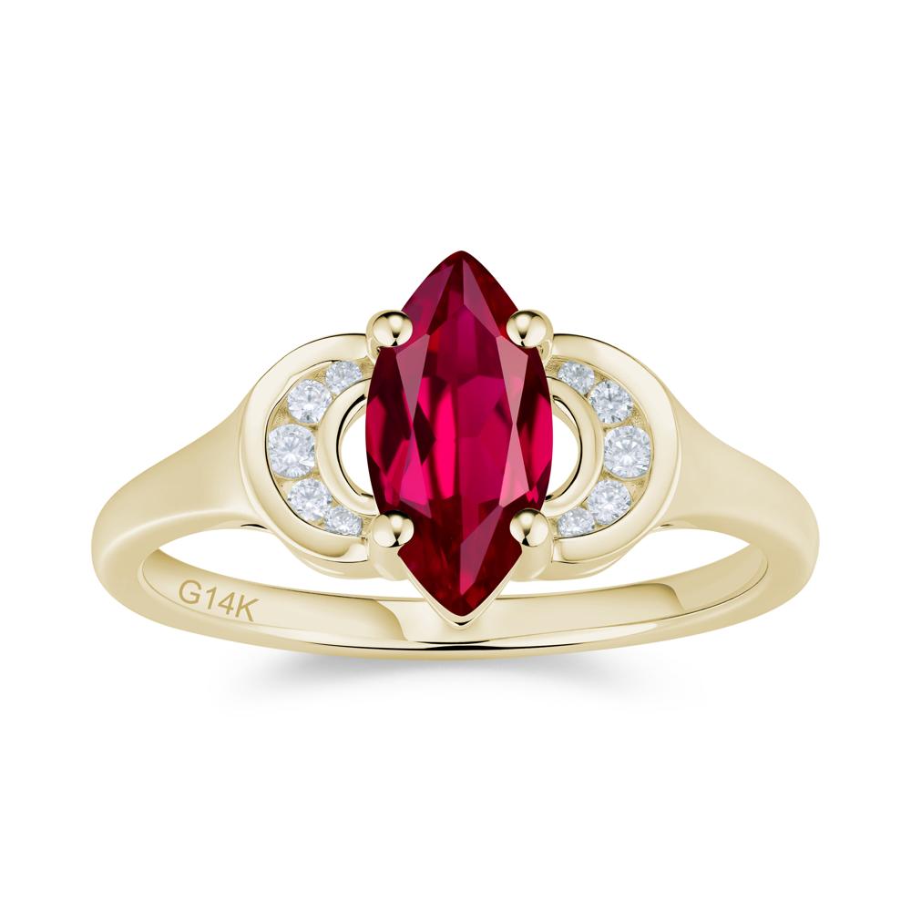 Romantic Lunar Halo Marquise Mystic Topaz Ring for Her - LUO Jewelry #gemstone_Ruby