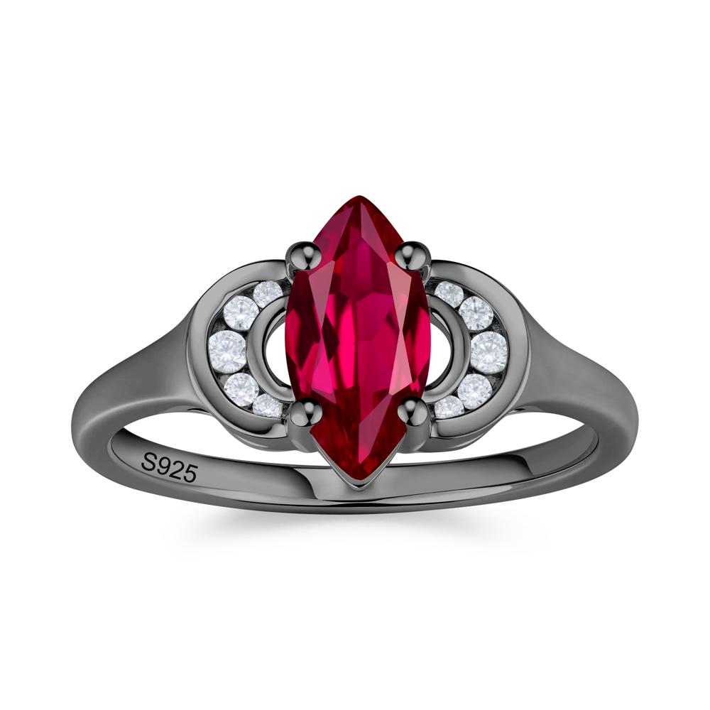Romantic Lunar Halo Marquise Mystic Topaz Ring for Her - LUO Jewelry #gemstone_Ruby