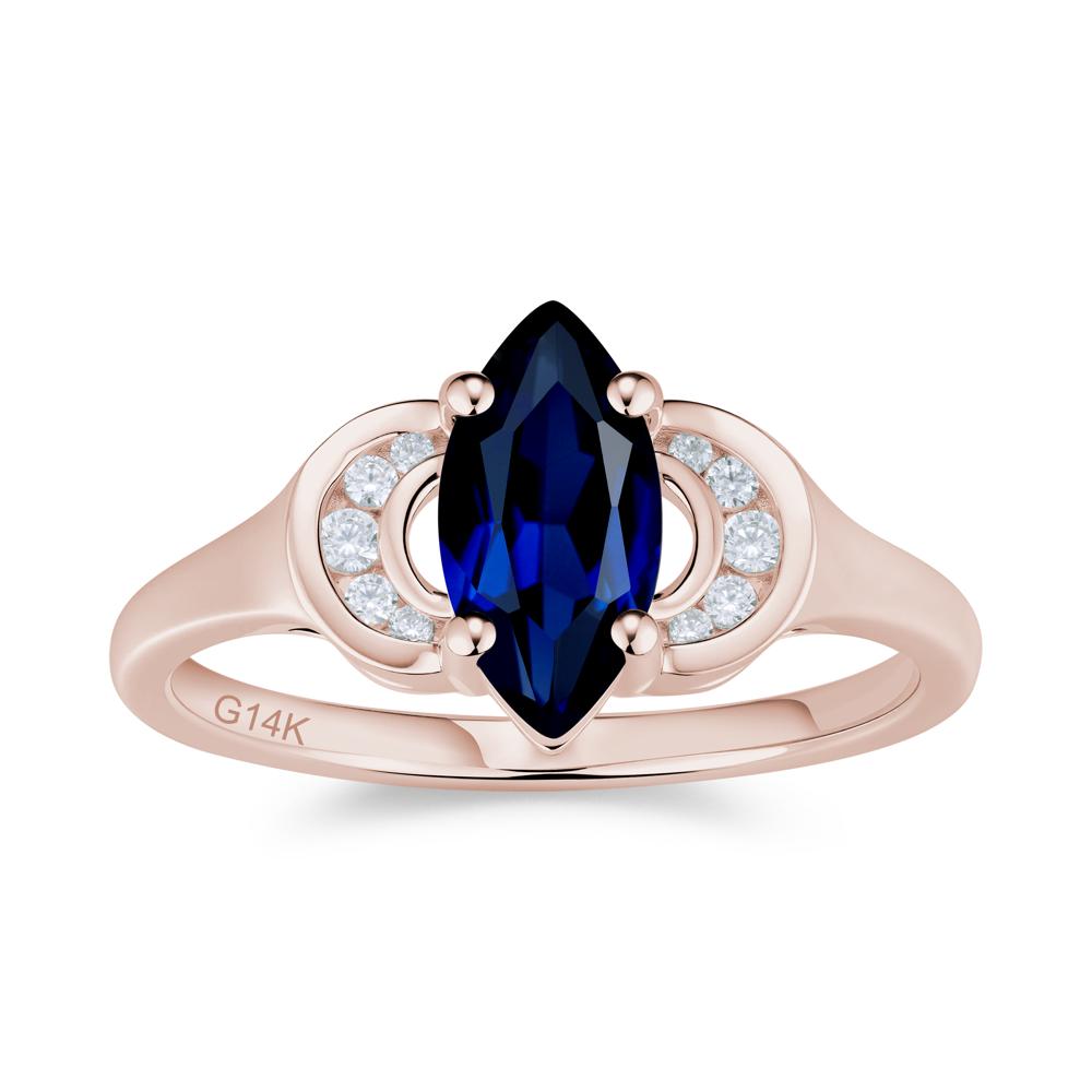 Romantic Lunar Halo Marquise Mystic Topaz Ring for Her - LUO Jewelry #gemstone_Sapphire